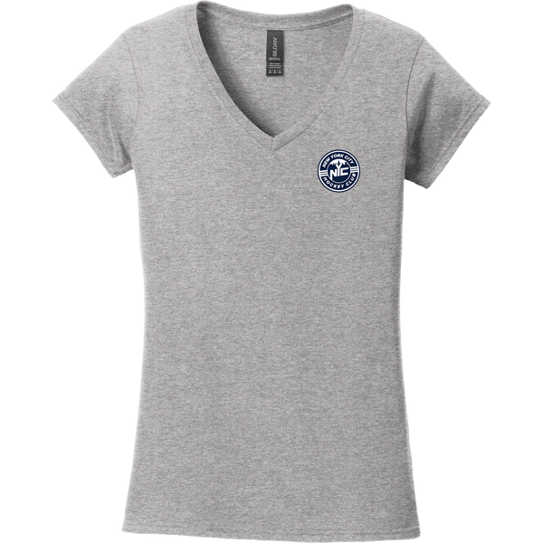 NYC Hockey Club Softstyle Ladies Fit V-Neck T-Shirt