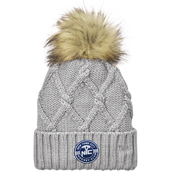 NYC Hockey Club New Era Faux Fur Pom Beanie